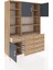 Hyperion Dolap 9 Raflı 5 Çekmeceli 3 Kapaklı 132X44X195 Çam-Antrasit/çam 5