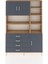 Arges Dolap 9 Raflı 4 Çekmeceli 3 Kapaklı 132X30X195 Çam-Antrasit/antrasit 1