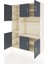 Hyperion Dolap 9 Raflı 6 Kapaklı 132X44X195 Aytaşı-Antrasit/aytaşı 3