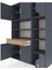 Hyperion Dolap 10 Raflı Tek Çekmeceli 6 Kapaklı 132X44X195 Antrasit-Antrasit/çam 4