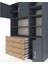 Hyperion Dolap 9 Raflı 4 Çekmeceli 3 Kapaklı 132X44X195 Antrasit-Antrasit/çam 4