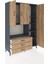 Hyperion Dolap 7 Raflı 3 Çekmeceli 3 Kapaklı 132X44X195 Antrasit-Çam/çam 5