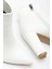 VRT-4801 Beyaz Yüksek Kalın Topuklu Fermuarlı Kadın Bot 5