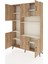 Arges Dolap 9 Raflı 6 Kapaklı 132X30X195 Çam-Çam/aytaşı 3