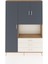 Arges Dolap 6 Raflı 3 Çekmeceli 3 Kapaklı 132X30X195 Çam-Antrasit/aytaşı 1