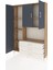 Arges Dolap 6 Raflı 3 Çekmeceli 3 Kapaklı 132X30X195 Çam-Antrasit/aytaşı 3
