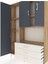 Arges Dolap 6 Raflı 3 Çekmeceli 3 Kapaklı 132X30X195 Çam-Antrasit/aytaşı 4