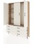 Arges Dolap 5 Raflı 6 Çekmeceli Tek Askılı 132X30X195 Çam-Aytaşı/aytaşı 3