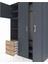 Hyperion Dolap 6 Raflı 3 Çekmeceli Tek Askılı 132X44X195 Antrasit-Antrasit/çam 4