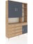 Arges Dolap 8 Raflı 5 Çekmeceli 3 Kapaklı 132X30X195 Çam-Antrasit/çam 2