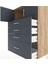 Hyperion Dolap Tek Raflı 4 Çekmeceli 2 Kapaklı 88X44X134 Çam-Antrasit 5