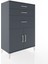 Hyperion Dolap Tek Raflı 3 Çekmeceli 2 Kapaklı 88X44X134 Antrasit-Antrasit 2