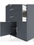 Hyperion Dolap Tek Raflı 3 Çekmeceli 2 Kapaklı 88X44X134 Antrasit-Antrasit 5
