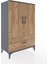 Hyperion Dolap 3 Raflı Tek Çekmeceli 2 Kapaklı 88X44X134 Antrasit-Çam 2