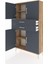 Arges Dolap 3 Raflı 2 Çekmeceli 4 Kapaklı 88X30X163 Çam-Antrasit 4