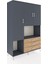 Hyperion Dolap 6 Raflı 3 Çekmeceli 3 Kapaklı 132X44X195 Antrasit-Antrasit/çam 2