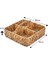 El Yapımı Hasır Saplı Kare 4 Bölmeleli Düzenleyici Organizer, Hasır Düzenleyici Organizer, Hasır Mutfak Organizeri, Hasır Yemek Masası Organizeri (28CM*28CM*8CM) 3