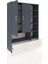 Hyperion Dolap 10 Raflı 4 Çekmeceli 2 Kapaklı 132X44X195 Antrasit-Antrasit/aytaşı 5