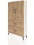 Arges Dolap Tek Raflı 2 Çekmeceli Tek Askılı 88X30X163 Aytaşı-Çam 3