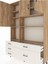 Arges Dolap 8 Raflı 5 Çekmeceli 3 Kapaklı 132X30X195 Çam-Çam/aytaşı 4