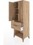 Hyperion Dolap 3 Raflı Tek Çekmeceli 2 Kapaklı 60X44X163 Çam-Çam 4