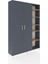 Arges Dolap 7 Raflı 2 Kapaklı Tek Askılı 132X30X195 Antrasit-Antrasit/çam 2