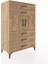 Hyperion Dolap Tek Raflı 5 Çekmeceli 2 Kapaklı 88X44X134 Çam-Çam 2