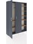 Arges Dolap 7 Raflı 2 Kapaklı Tek Askılı 132X30X195 Antrasit-Antrasit/çam 5