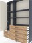Arges Dolap 7 Raflı 6 Çekmeceli Tek Kapaklı 132X30X195 Antrasit-Aytaşı/çam 4