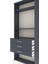 Arges Dolap 3 Raflı 3 Çekmeceli 88X30X221 Antrasit-Antrasit 5
