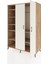 Kronos Dolap 7 Raflı 2 Kapaklı Tek Askılı 132X59X195 Çam-Aytaşı/çam 3