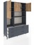 Hyperion Dolap 8 Raflı 5 Çekmeceli 3 Kapaklı 132X44X195 Antrasit-Çam/antrasit 5