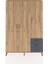 Arges Dolap 6 Raflı 3 Çekmeceli Tek Askılı 132X30X195 Çam-Çam/antrasit 1