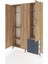 Arges Dolap 6 Raflı 3 Çekmeceli Tek Askılı 132X30X195 Çam-Çam/antrasit 3