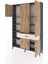 Arges Dolap 8 Raflı Tek Çekmeceli 5 Kapaklı 132X30X195 Antrasit-Çam/aytaşı 3