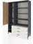 Hyperion Dolap 9 Raflı 3 Çekmeceli Tek Kapaklı 132X44X195 Antrasit-Çam/aytaşı 3
