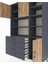Hyperion Dolap 9 Raflı 4 Çekmeceli 3 Kapaklı 132X44X195 Antrasit-Çam/antrasit 4