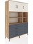 Hyperion Dolap 8 Raflı 8 Çekmeceli 3 Kapaklı 132X44X195 Çam-Aytaşı/antrasit 2
