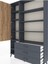 Arges Dolap 9 Raflı 3 Çekmeceli Tek Kapaklı 132X30X195 Antrasit-Çam/antrasit 4