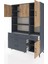 Hyperion Dolap 9 Raflı 4 Çekmeceli 4 Kapaklı 132X44X195 Antrasit-Çam/antrasit 3