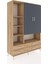 Hyperion Dolap 8 Raflı 4 Çekmeceli 2 Kapaklı 132X44X195 Çam-Antrasit/çam 2