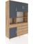 Hyperion Dolap 9 Raflı 4 Çekmeceli 4 Kapaklı 132X44X195 Çam-Antrasit/çam 2