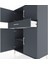 Hyperion Dolap 2 Raflı Tek Çekmeceli 4 Kapaklı 88X44X134 Antrasit-Antrasit 5