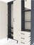 Arges Dolap 5 Raflı 3 Çekmeceli Tek Askılı 132X30X195 Antrasit-Aytaşı/aytaşı 4