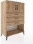 Hyperion Dolap Tek Raflı 3 Çekmeceli 2 Kapaklı 88X44X134 Çam-Çam 2