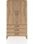 Arges Dolap Tek Raflı 3 Çekmeceli Tek Askılı 88X30X163 Çam-Çam 1