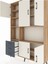 Arges Dolap 9 Raflı 3 Çekmeceli 5 Kapaklı 132X30X195 Çam-Aytaşı/antrasit 4