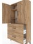 Arges Dolap 3 Raflı 2 Çekmeceli 2 Kapaklı 88X30X163 Çam-Çam 5