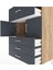 Hyperion Dolap Tek Raflı 4 Çekmeceli 2 Kapaklı 88X44X134 Çam-Antrasit 5