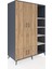 Kronos Dolap 6 Raflı 4 Kapaklı Tek Askılı 132X59X195 Antrasit-Çam/aytaşı 2